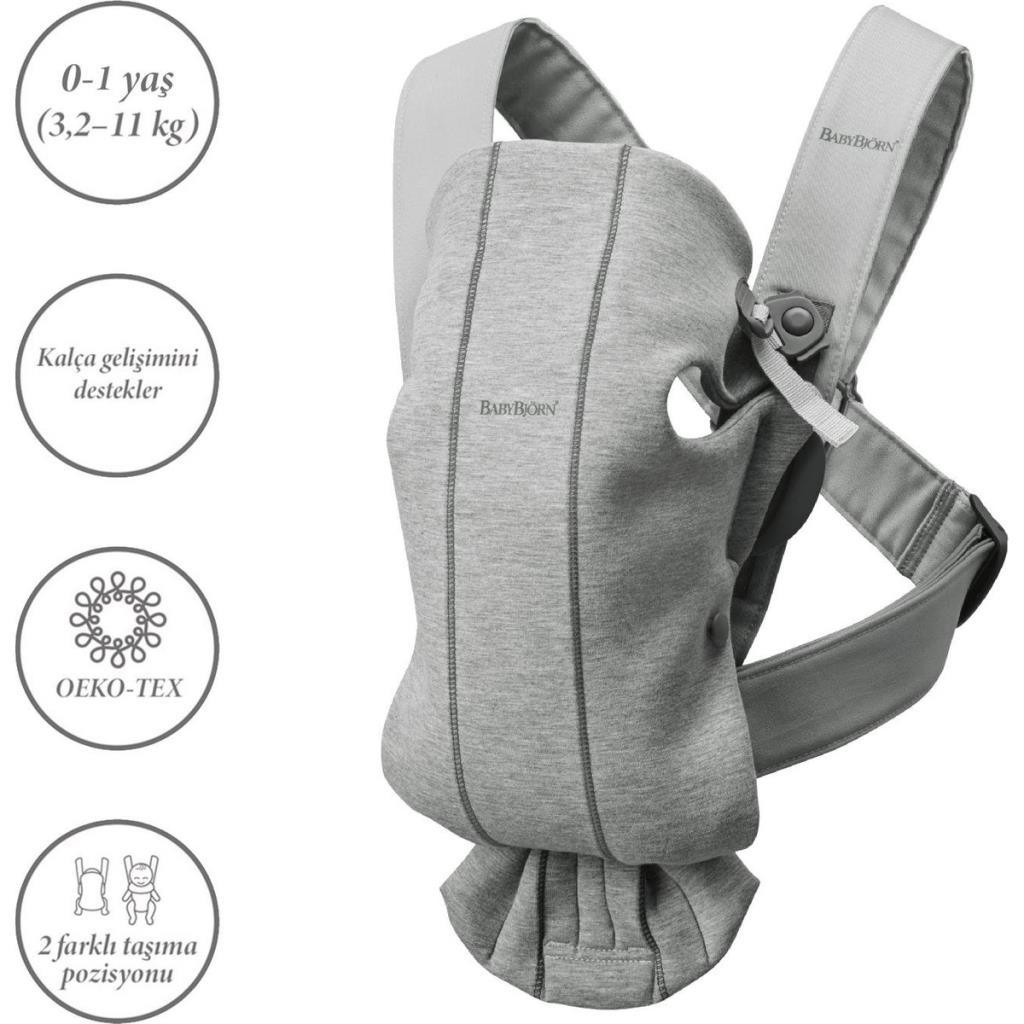Babybjörn Balance Bliss Ana Kucağı Woven Melange & Kanguru Mini 3D Cotton Yeni Doğan Seti / Light Grey - Baby Baby Bebek Mağazaları