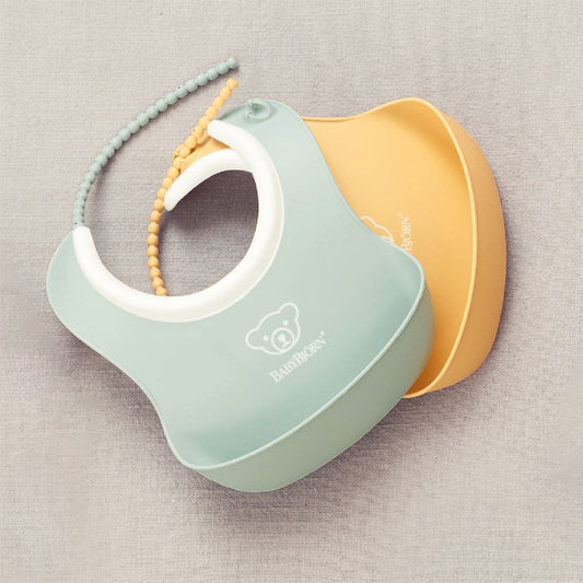 BabyBjörn 2´li Yumuşak Plastik Mama Önlüğü Powder Yellow / Green