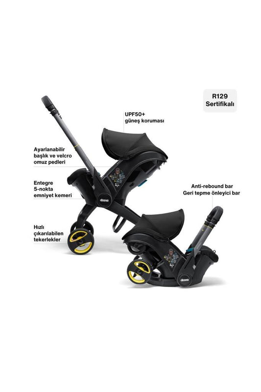 İ Bebek Arabasına Dönüşen Tekerlekli gr 0 Ana Kucağı Oto Koltuğu - Nitro Black