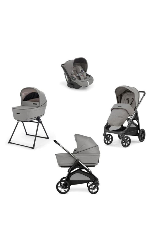 Inglesina Aptica Glam Bebek Arabası ve Darwin Recline Ana Kucaklı, Portbebeli, Stantlı 4'lü Sistem - Platinum Grey