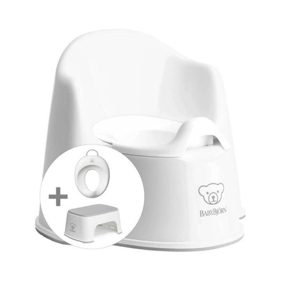 Koltuk Oturak & Klozet Adaptörü & Banyo Basamağı Tuvalet Eğitimi Seti / White - Baby Baby Bebek Mağazaları