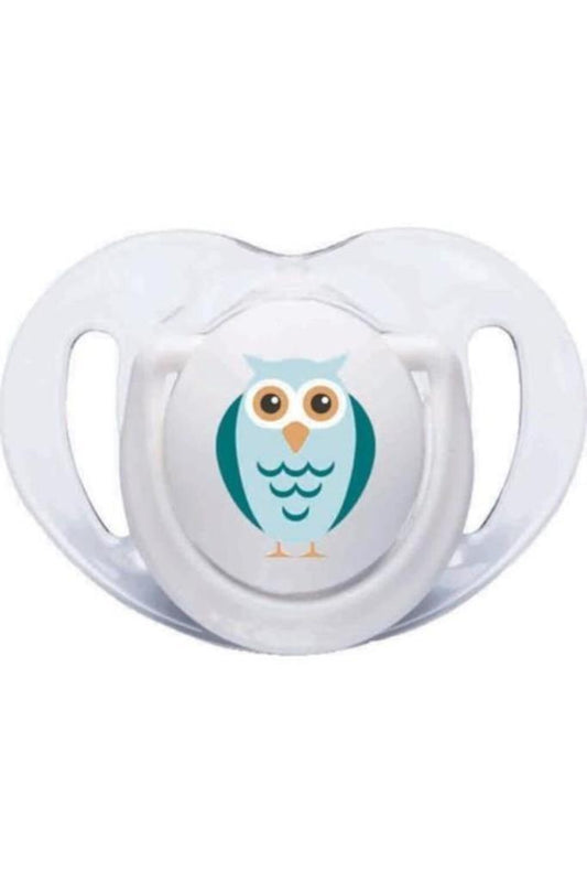 Silikon Ortodontik İkili Emzik Beyaz Baykuş / 6 ay + - Baby Baby Bebek Mağazaları