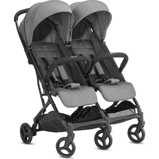 Twin Sketch Tek El Tek Hamle ile Katlanıp Açılan İkiz Bebek Arabası - Grey