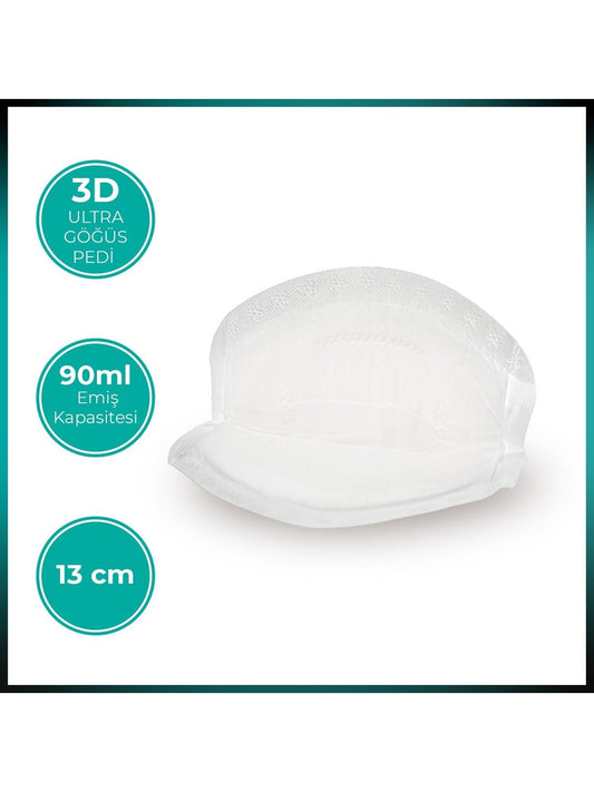 3D Disposable Göğüs Pedi Ultra Emici ve İnce, 32 Adet