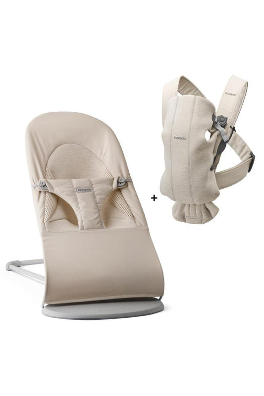 2'li Set Balance Soft Woven Jersey Üçlü Kumaş Ana Kucağı & Kanguru Mini 3D Jersey Light Be