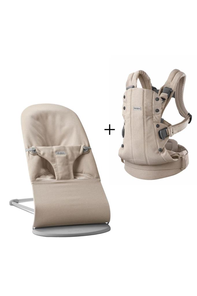 2’li Set Bliss Ana Kucağı & Kanguru Harmony Woven Melange Light Beige