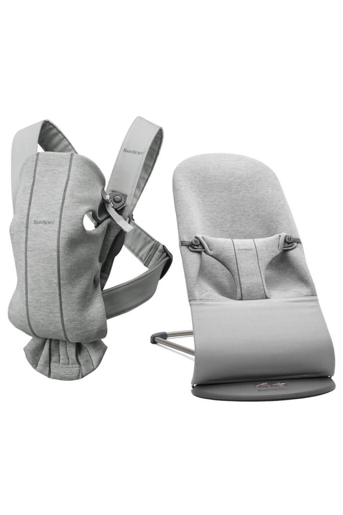 2'li Set Bliss Ana kucağı & Kanguru Mini 3D Jersey Light Grey