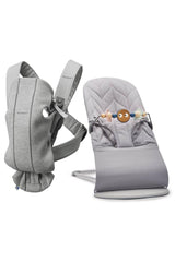2'li Set Pastel Oyuncaklı Bliss Ana kucağı Petal Woven & Kanguru Mini 3D Jersey Light Grey