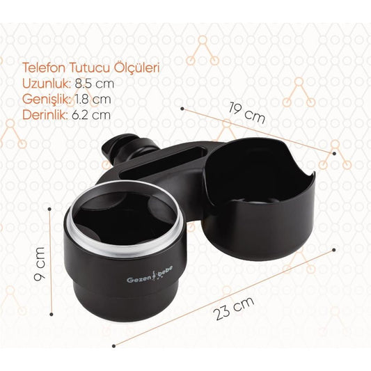 3’ü 1 Arada Bebek Arabası Telefon, Şişe ve Atıştırmalık Tepsisi