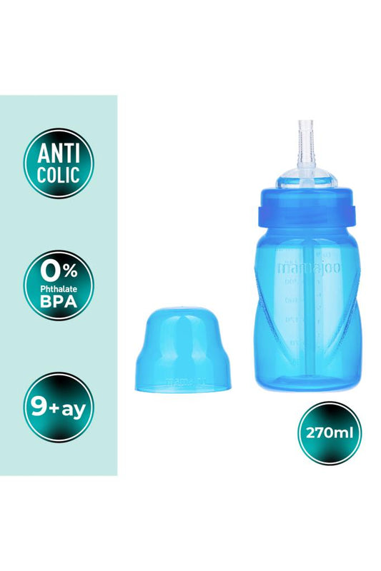 Antikolik Akıtmaz Pipetli Bardak 270 ml Mavi, 12 Ay+