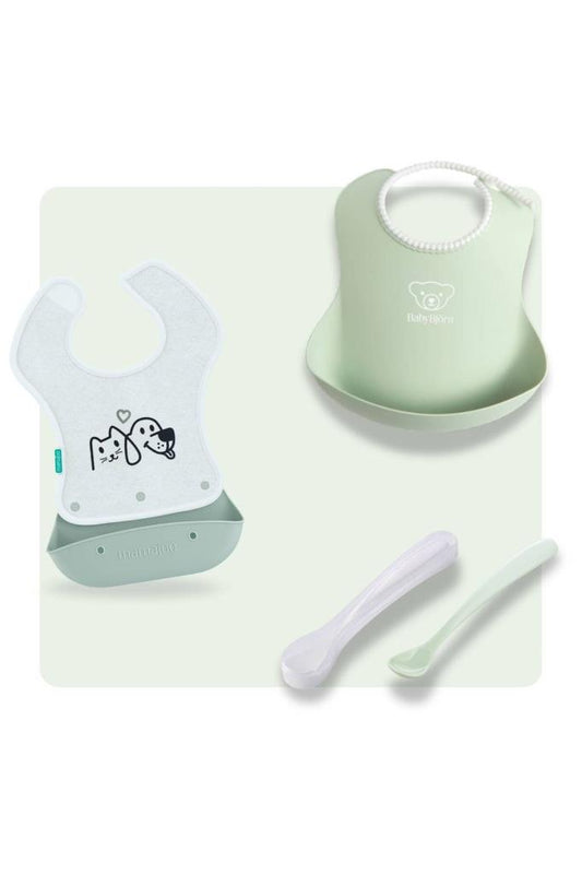 BabyBjörn & 3'lü Beslenme Seti - Powder Green
