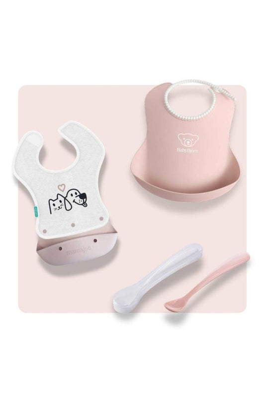 BabyBjörn & 3'lü Beslenme Seti - Powder Pink