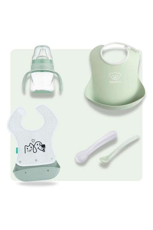BabyBjörn & 4'lü Beslenme Seti - Powder Green