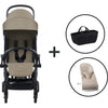 Balance Soft Ana Kucağı Woven Jersey Tri-Fabric Light Beige & Bumprider Connect³ Bebek Arabası Black-Sand- Yan Düzenleyici Çanta