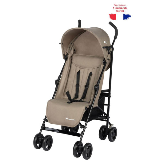 Bebeconfort Rainbow Ultra Kompakt Tek Elle Katlanabilen Baston Bebek Arabası Mineral Beige
