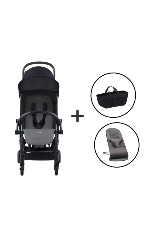 Bliss Ana Kucağı Petal Woven Anthracite & Bumprider Connect³ Bebek Arabası Black-Grey Mela