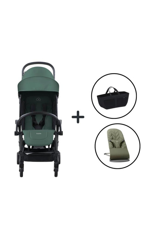 Bliss Ana Kucağı Petal Woven Dark Geen & Bumprider Connect³ Black-Olive Bebek Arabası - Ya