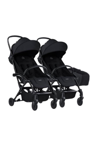 Connect³ İkiz Bebek Arabası / Black - Black & Yan Düzenleyici Çanta Hediyeli