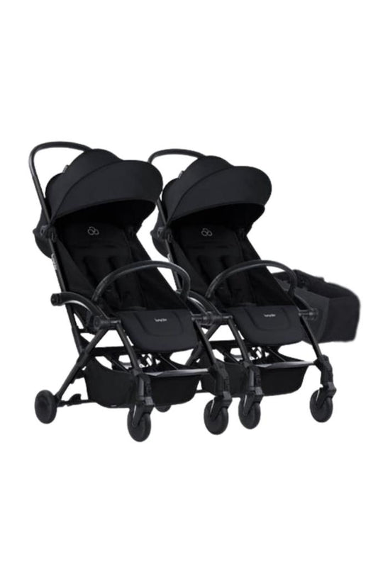 Connect³ İkiz Bebek Arabası / Black - Black & Yan Düzenleyici Çanta Hediyeli