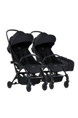 Connect³ İkiz Bebek Arabası / Black - Black & Yan Düzenleyici Çanta Hediyeli