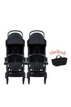 Connect³ İkiz Bebek Arabası / Black - Black & Yan Düzenleyici Çanta Hediyeli