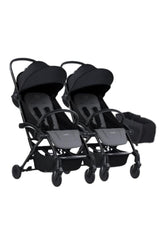 Connect³ İkiz Bebek Arabası / Black - Grey Melange & Yan Düzenleyici Çanta Hediyeli