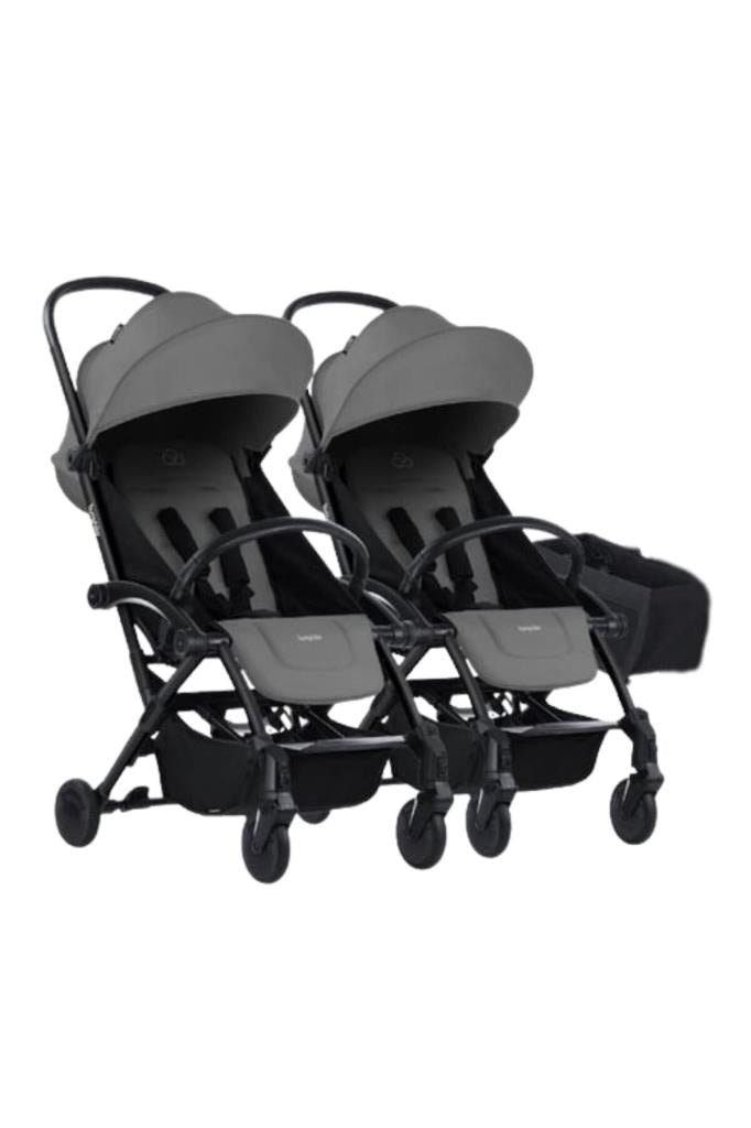 Connect³ İkiz Bebek Arabası / Black - Grey & Yan Düzenleyici Çanta Hediyeli