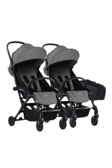 Connect³ İkiz Bebek Arabası / Black - Grey & Yan Düzenleyici Çanta Hediyeli