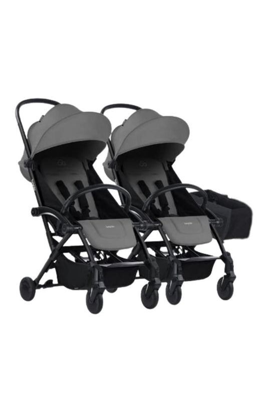 Connect³ İkiz Bebek Arabası / Black - Grey & Yan Düzenleyici Çanta Hediyeli