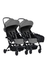 Connect³ İkiz Bebek Arabası / Black - Grey & Yan Düzenleyici Çanta Hediyeli