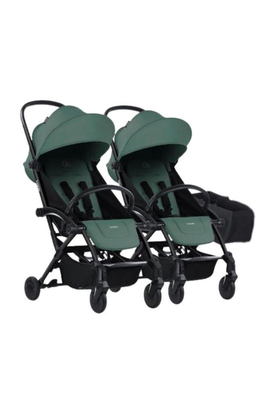 Connect³ İkiz Bebek Arabası / Black - Olive & Yan Düzenleyici Çanta Hediyeli