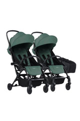 Connect³ İkiz Bebek Arabası / Black - Olive & Yan Düzenleyici Çanta Hediyeli