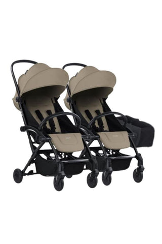 Connect³ İkiz Bebek Arabası / Black - Sand & Yan Düzenleyici Çanta Hediyeli