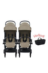 Connect³ İkiz Bebek Arabası / Black - Sand & Yan Düzenleyici Çanta Hediyeli