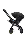 X Bebek Arabasına Dönüşen Tekerlekli gr 0 I-size 3 Yatış Pozisyonlu Ana Kucağı Oto Koltuğu - Nitro Black
