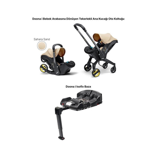 I Bebek Arabasına Dönüşen I-Size Ana Kucağı Oto Koltuğu + Isofix Baza