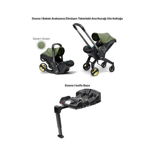I Bebek Arabasına Dönüşen I-Size Ana Kucağı Oto Koltuğu + Isofix Baza