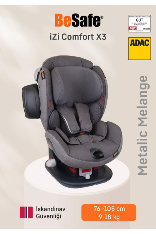 Izi Comfort X3 9-18 Kg Oto Koltuğu Metallic Melange