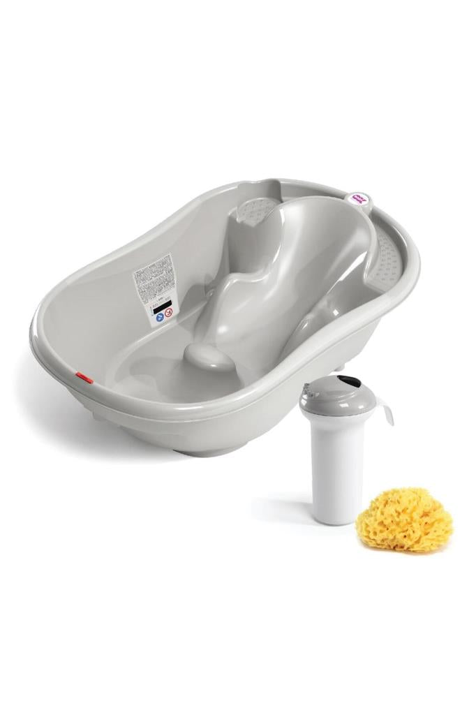 OkBaby Onda Banyo Küveti & Bebek Duşu & Doğal Banyo Süngeri No.10 / A.Gri