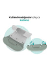 Silikon & Kumaş Katlanır Mama Önlüğü | 2-in-1 Powder Green