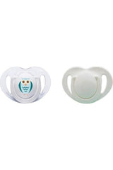 Silikon Ortodontik İkili Emzik Beyaz Baykuş / 6 ay +
