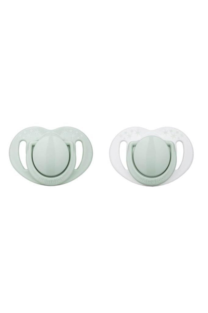 Sterilizasyon & Saklama Kutulu Silikon Ortodontik Ikili Emzik Powder Green / 6 Ay +