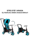 STR3 Plus 5’i 1 Arada Modüler Katlanabilir Bebek Arabası ve Üç Tekerlekli Bebek Bisikleti - Blue