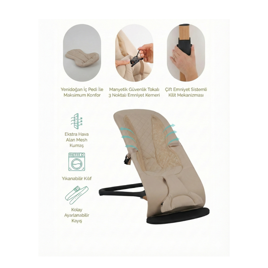 Bouncer Side Ana Kucağı - Beige & Ana Kucağı Oyuncağı - Galaxy