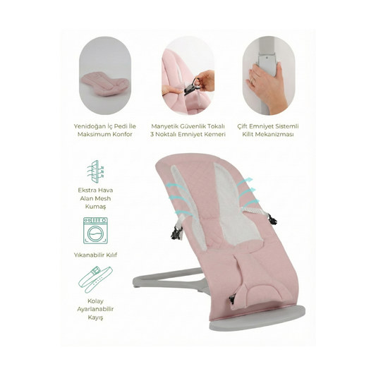 Bouncer Side Ana Kucağı - Pink & Ana Kucağı Oyuncağı - Koala Color